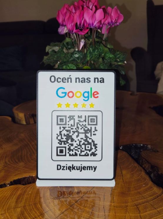 Oceń nas na Google tabliczka personalizowana kod QR